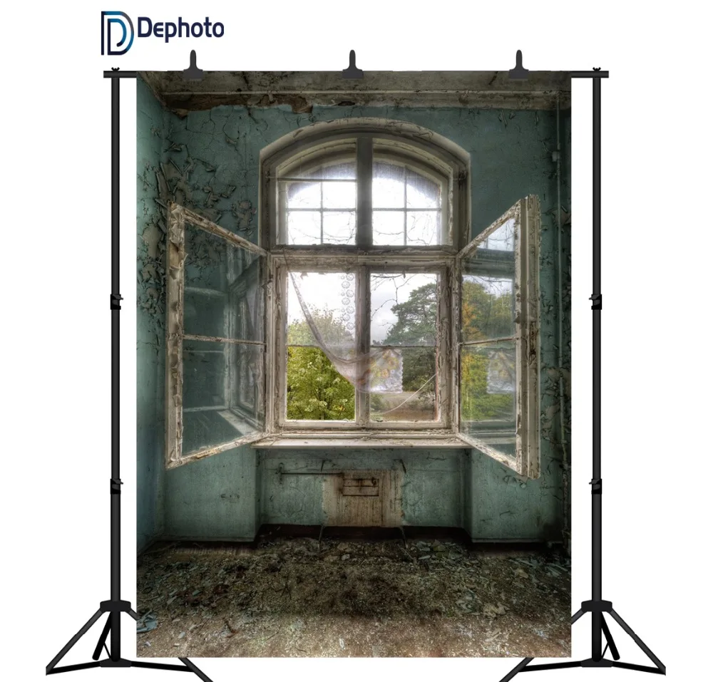 DePhoto Old House Interior Arch Window Photography Backgrounds Customized Photographic Backdrops For Photo Studio