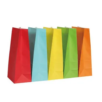 

50PCS Kraft Paper Candy Gift Favor Bags for Wedding Birthday Christmas Theme Party Celebrations Carnival Random Colors
