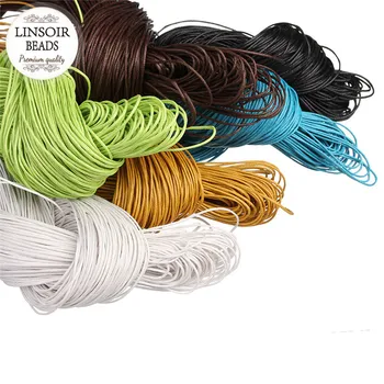 

LINSOIR 90m/bag Dia 1mm Waxed Cotton Cords Bracelet Findings Beading String Thread Rope For Jewelry Marking Accessories F1621