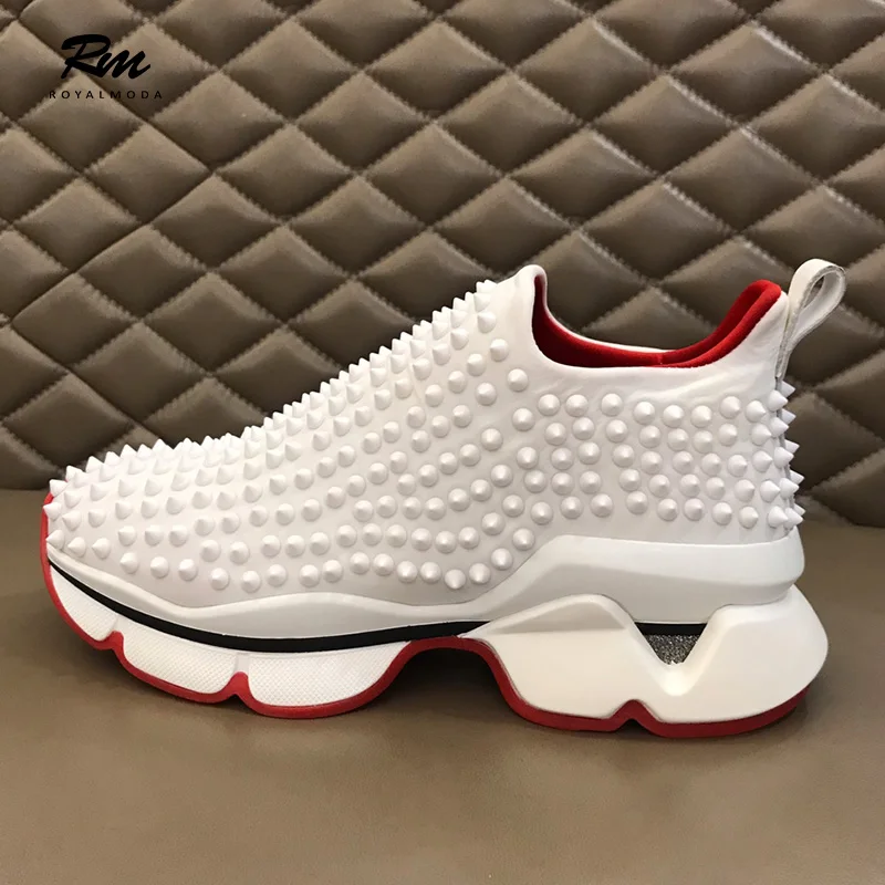 

2019 top quality CL Red Bottom Shoes for Mens Spiky Sock Donna Women Party Lovers Genuine Leather Sneakers