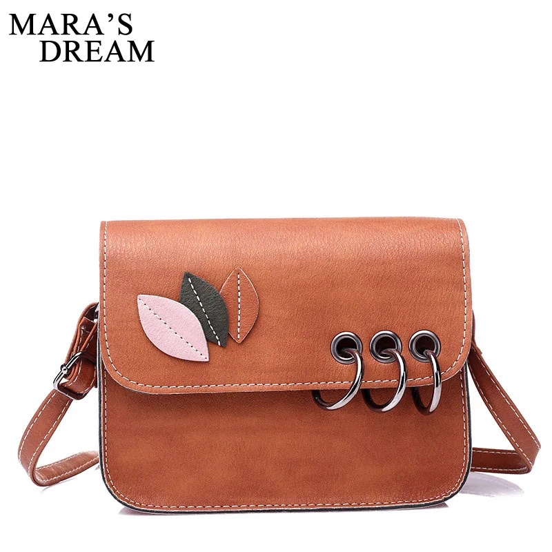 Mara's Dream 2018 Fashion Leaves Decorated Mini Flap Bag PU Leather Small Women Shoulder Bag Messenger Bag Autumn New Arrival Mara's Dream 2018 Fashion Leaves Decorated Mini Flap Bag PU Leather Small Women Shoulder Bag Messenger Bag Autumn New Arrival