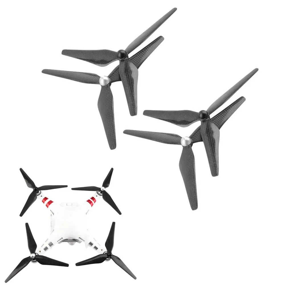 New 4PCs Carbon Fiber 9450 Propeller CW/CCW 3-Blade Prop For DJI Phantom 1 2 3 Jn.16 | Электроника