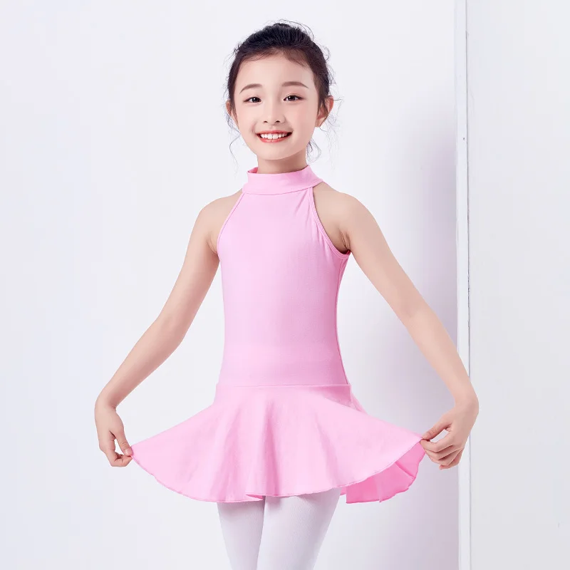 

New Arrival Cotton Turtleneck Open Back Ballet Dress Kids Children Gymnastics Dance Leotard Girls Ballerina Clothes