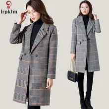 Женские шерстяные куртки среднего возраста размера плюс 5XL свободные пальто для женщин Eleg Ant длинные шерстяные пальто Осенняя новая одежда XC015