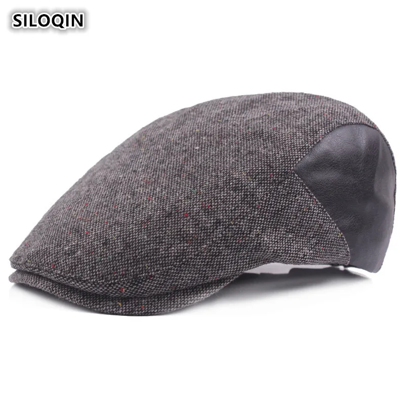 

SILOQIN Man's Cap Autumn Winter Middle-aged Elderly Cotton Berets Adjustable Brand Keep Warm Retro Leisure Comfortable Gorras
