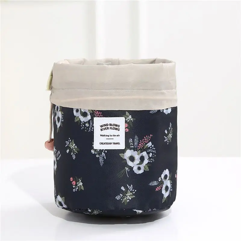 

Oxford cloth travel storage bag color cylinder cosmetic bag pull rope cosmetic bag cosmetic bag