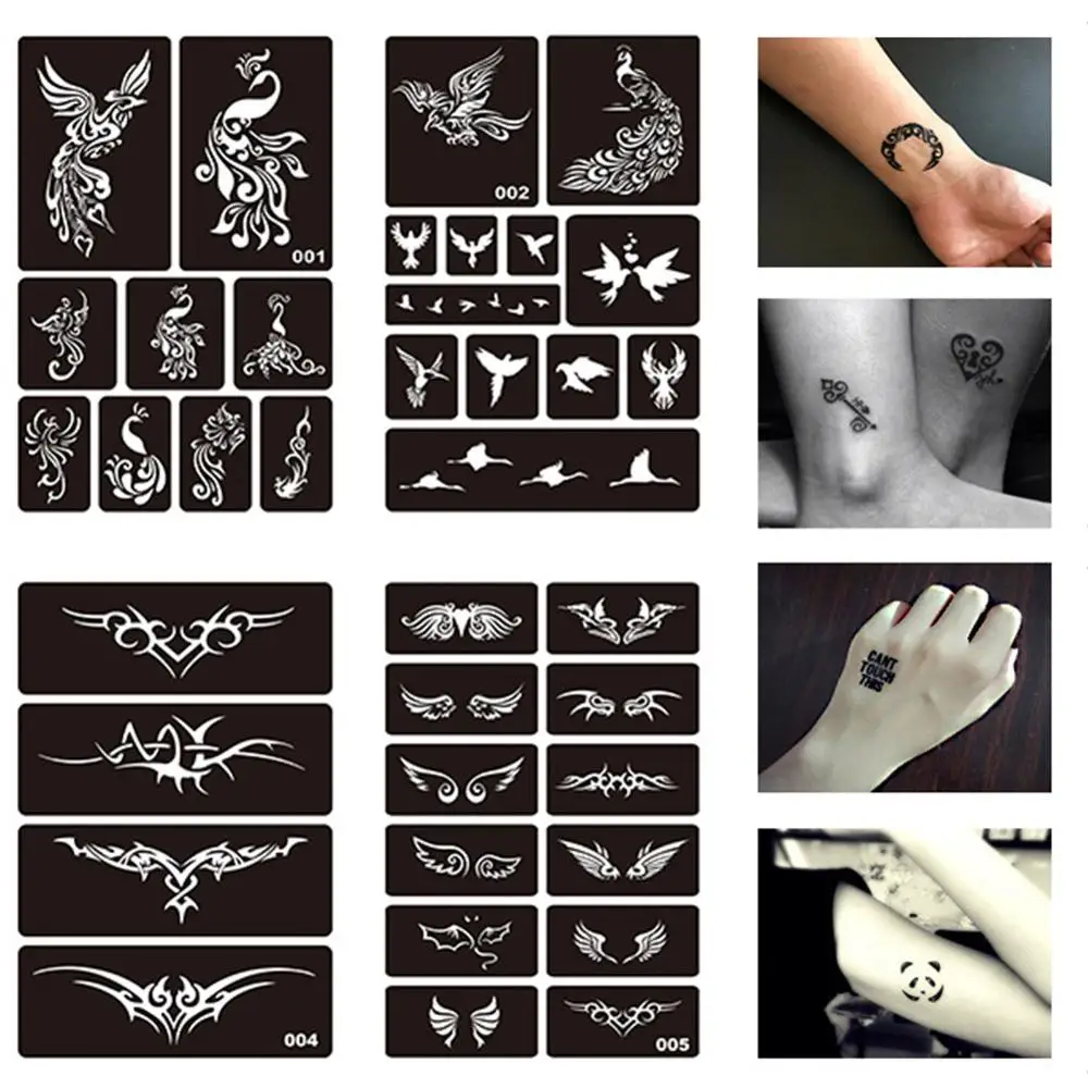 

1 Sheet Hollow Flower Henna Body Paint Tattoo Stencil Temporary DIY Drawing Template Arm Back Finger Art #275072