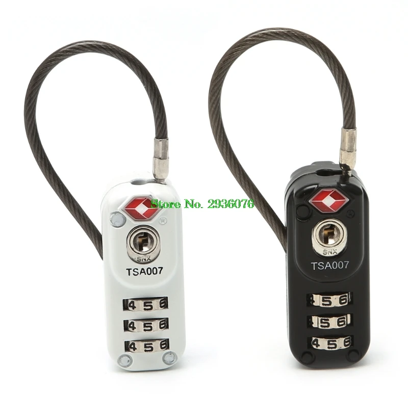 

TSA 3 Digit Combination Resettable Travel Suitcase Luggage Code Lock Padlocks