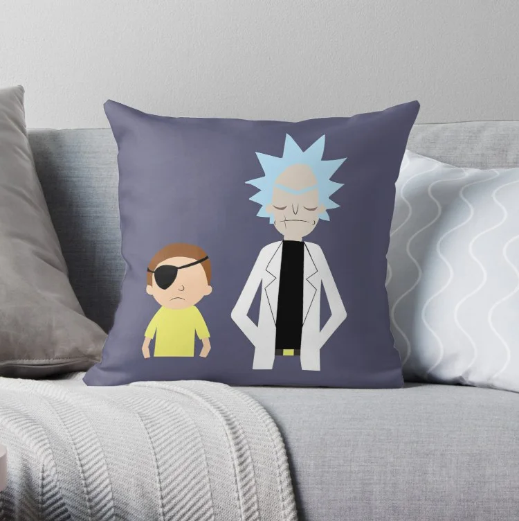 

Evil Rick and Morty Pillow Covers Cases Pattern Nordic Cover Cushion Pillowcase Square Print