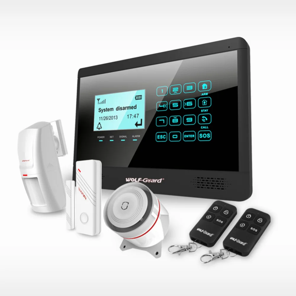 Wolf Guard Wireless LCD GSM SMS Home Alarm Security Burglar System App
