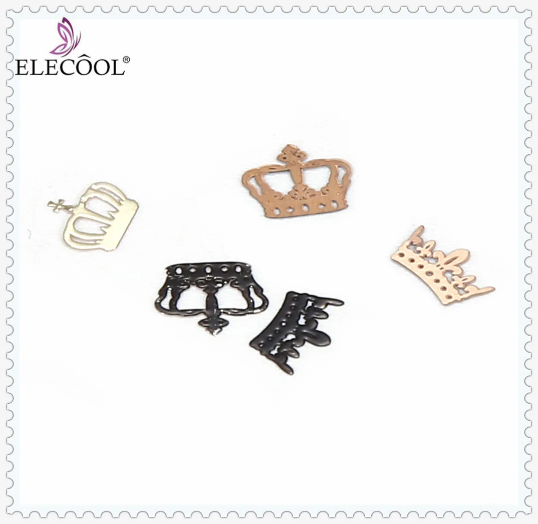 

ELECOOL NEW 2/1Set Metallic Hollow Out Crown Pattern Nail Art Sticker 3D Design Transfer Sticker Manicure Nail Art Decoration