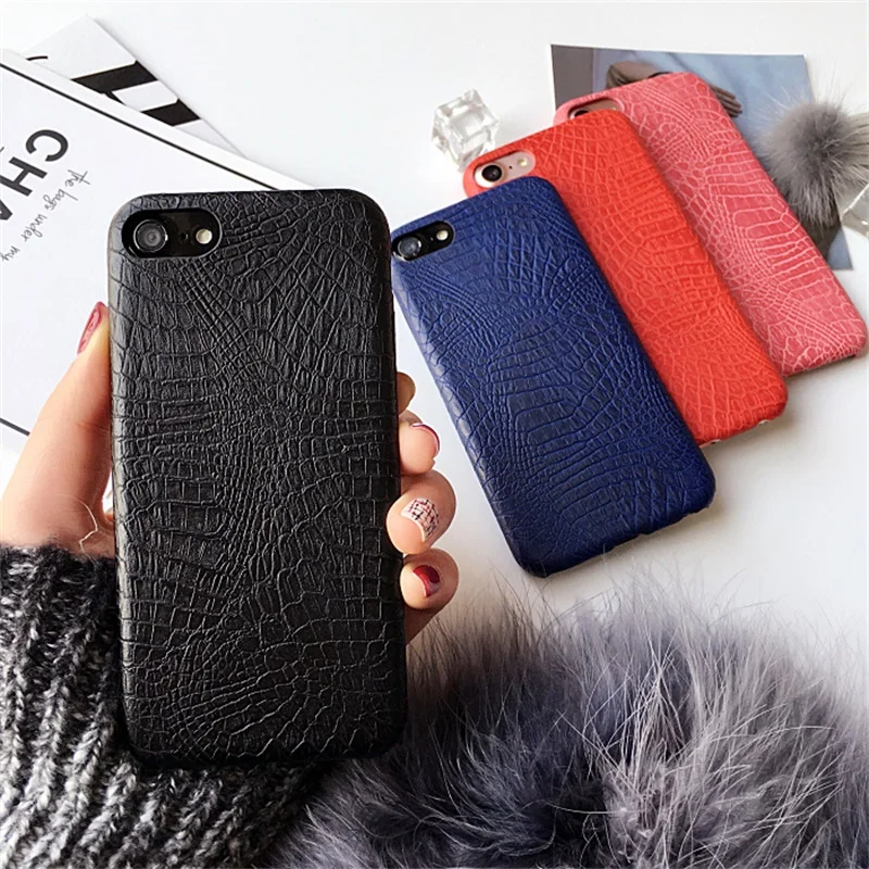 

GYKZ Crocodile Snake Pattern Phone Case For iPhone XR 7 8 6 6s Plus XS MAX Pu Leather Soft Back Cover For iPhone 7 X 5 Coque