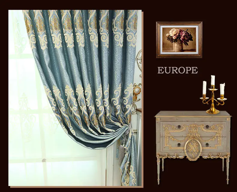 Европейские Роскошные занавески для спальни, оконные занавески, стили для гостиной, элегантные занавески, европейские занавески, занавески