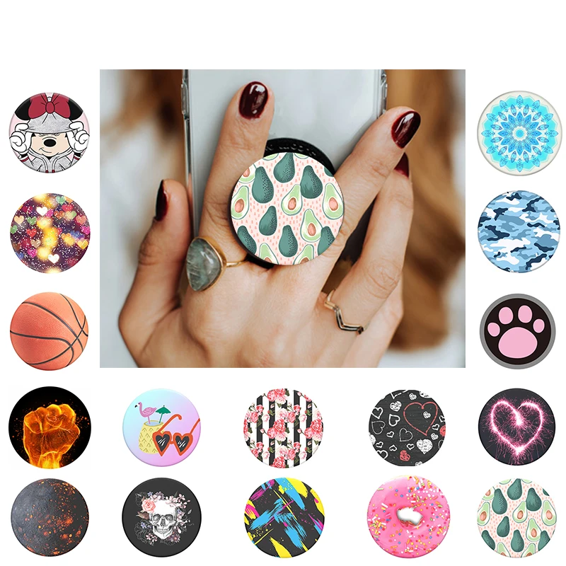 

PopSoket Smarphones and Desk Expanding Stand Grip Pocket Socket Finger Ring Phone Holder Round PopSocet попсокет для телеф
