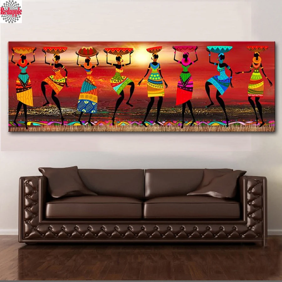 African Women Dancing diy diamond embroidery Colored diamond painting mosaic full square 5d Wall Pictures Large size