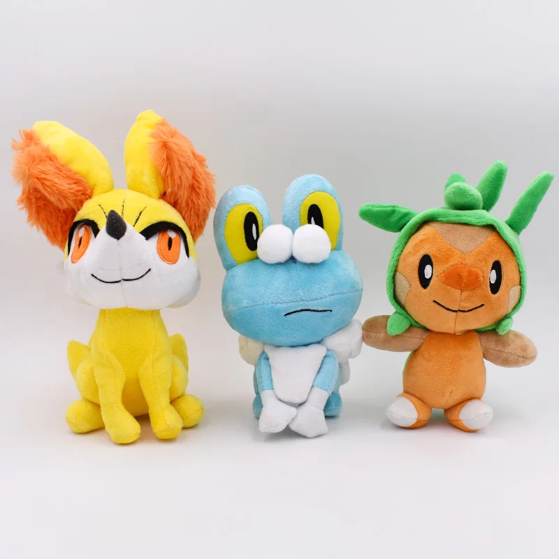 

3Styles 17-24cm Doll Plush Peluche Chespin Fennekin Froakie Anime Plush Toy Soft Stuffed Doll For Children's Great Birthday Gift