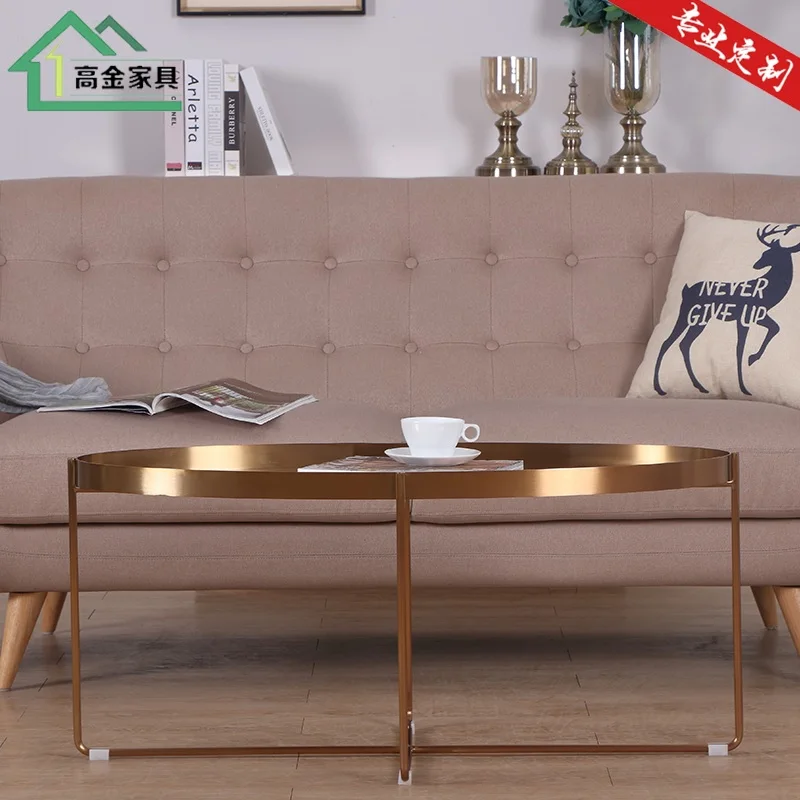 Metal Oval Coffee Table in Black / Gold / Rose Gold