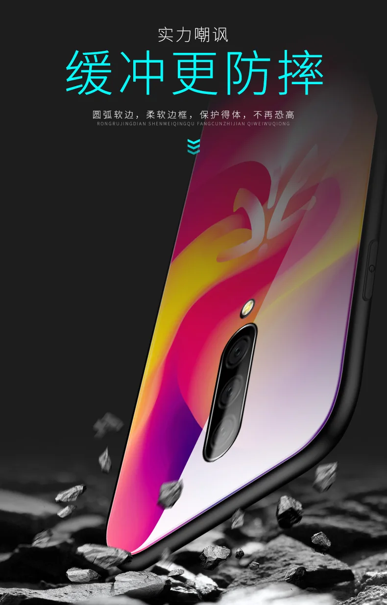 Чехол Unibay для oneplus 7, Жесткий Чехол one plus 7 Pro, защитный чехол, глянцевая задняя крышка из закаленного стекла для oneplus 7 pro 1+ 7