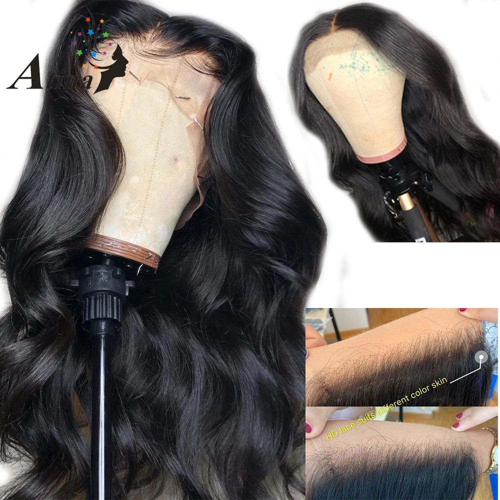Body Wave Hd Transparent 13X6 Lace Front Human Hair Wigs Invisible