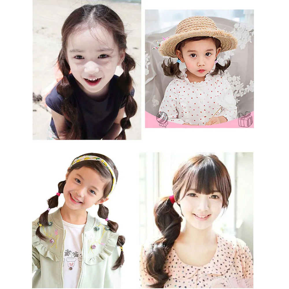Kids Child Girls High Elastic Soft Hair Rope Candy Color Rubber Band Hair Ring HATZK0005