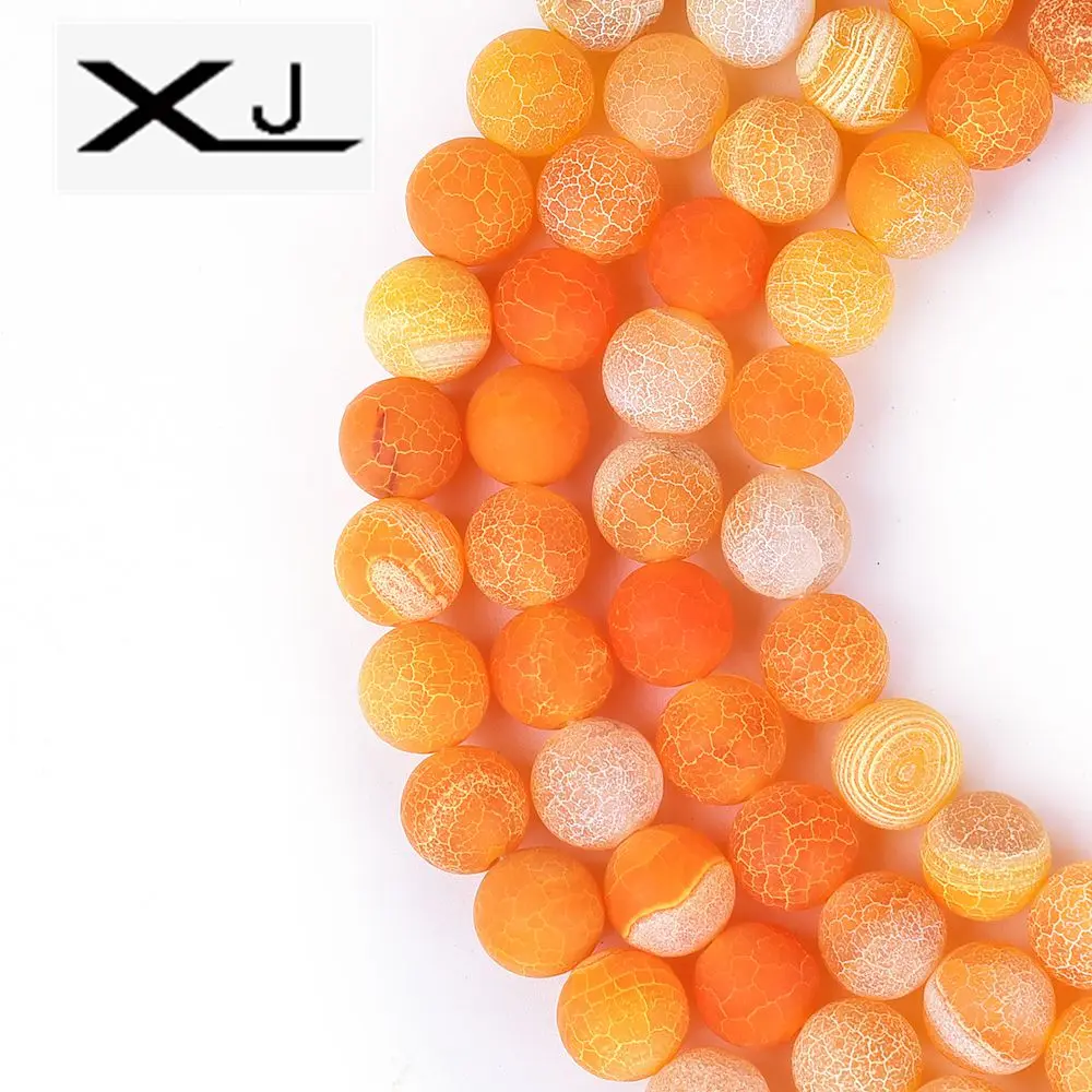 

XIN JIAO Weathered Lace Frost Agates Onyx Round Beads 4 6 8 10 12MM For Jewelry Making Diy Bracelet Necklace