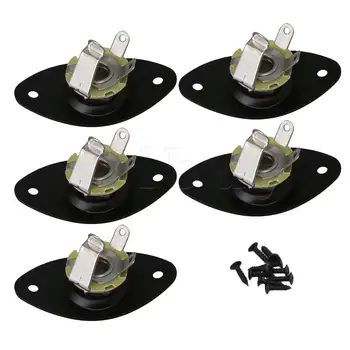 

Yibuy 5 Sets Black Oval Guitar Jack Plate & Socket for Guitar