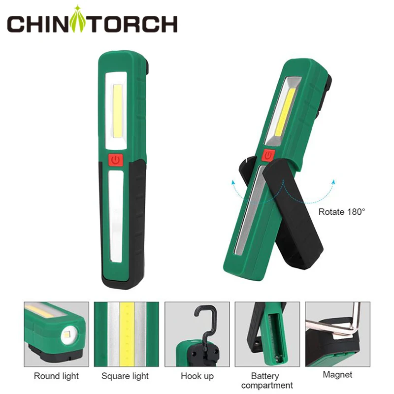 

Mini Portable Working Flashlight COB LED Magnet Car Repairing Torch Light Adjustable Bright Pen Light Inspection Handle Lantern