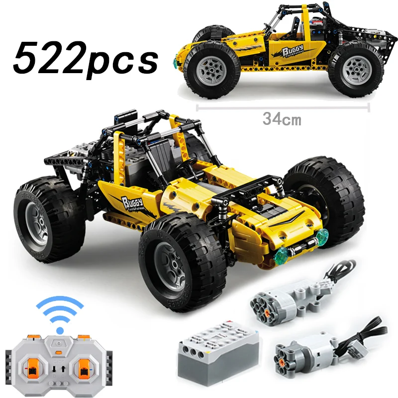 

PUBG Vehicle RC Race Buggy Building Blocks Car 2.4Ghz 522Pcs Technic Bricks Hobby Toys For Children Gifts Brinquedos