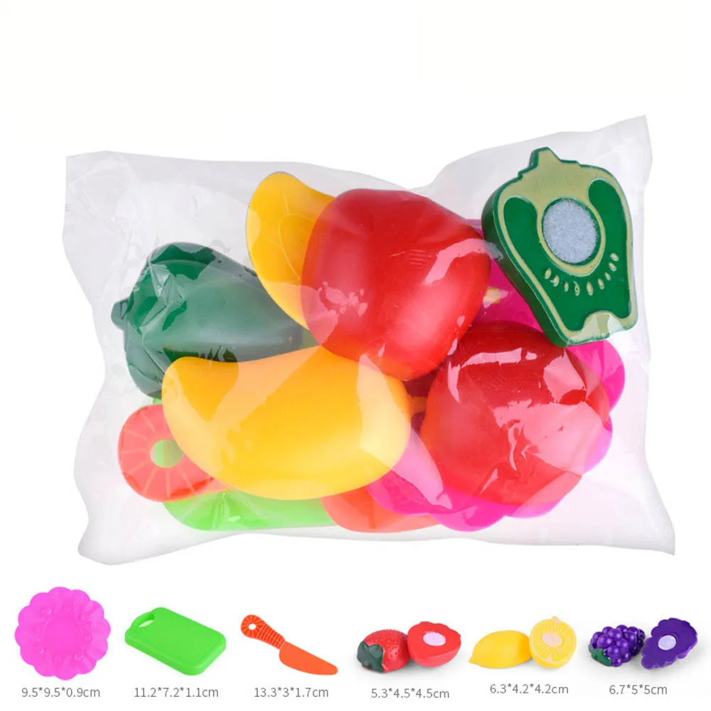 

Hot sale Kids Pretend Role Play Kitchen Fruit Vegetable Food Toy Cutting Set Gift Toy Children's Educational Toys 18apr20