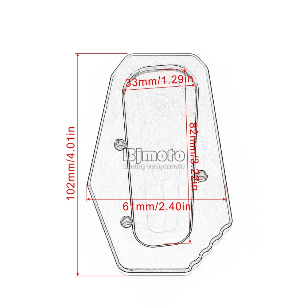 BJMOTO мотоцикл боковая стойка расширения колодки Поддержка плиты подставки для BMW R1200RT R 1200 RT