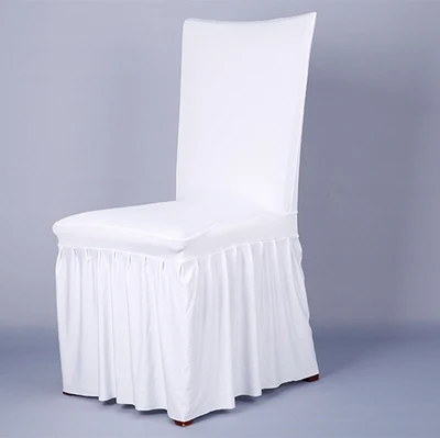 

Pleated skirt elastic banquet cover one piece elastic wedding chair cover