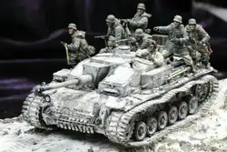 Классический 1/35 смолы наборы немецкий танк солдат в атаке 8 шт./компл. (без майки)