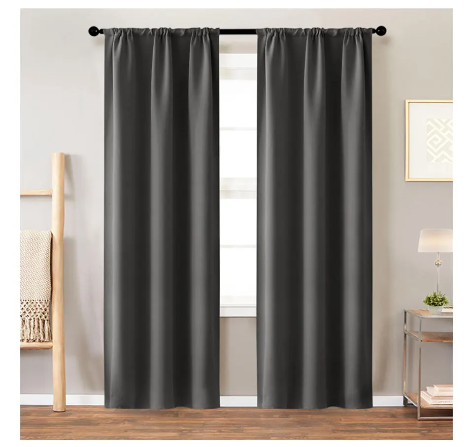 High Shading Blackout Curtains For Bedroom Modern Thermal Insulating Solid Finished Curtains Living Room Window Treatment Drapes