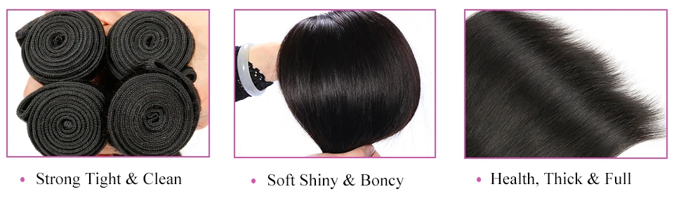 Hair Villa Peruvian Straight Human Hair 3 Bundles Hair Weave With Closure Straight Hair Bundles With Closure Remy Hair Weave (9)