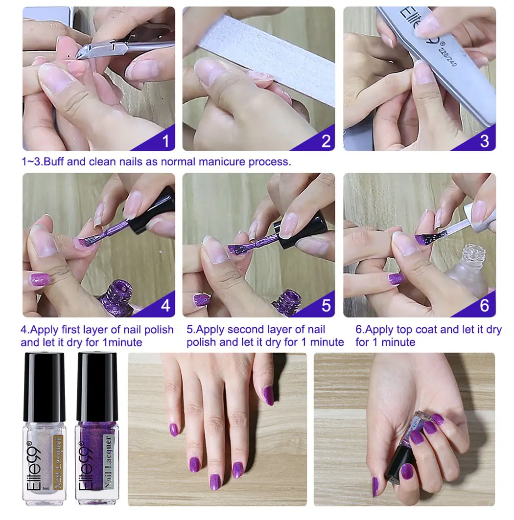 Elite99 6 мл Голографический лазерный лак для ногтей DIY Nails Soak Off лак для Ногтей Сияющий зеркальный блеск лак для ногтей