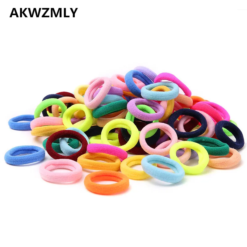New 100pcs Candy Color Elastic Hair Bands Chirdren Girls Small 3cm Solid Cotton Hair Ties Gum Hair Accessories Kids Rubber Ropes Tie Gum Hair Tieshair Accessories Kids Aliexpress