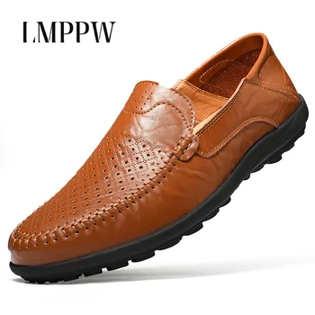 

New Summer Men's Casual Leather Shoes Fashion Men Loafers Soft Breathable Moccasins Luxury Brand Italian Leather Men Loafers 2A
