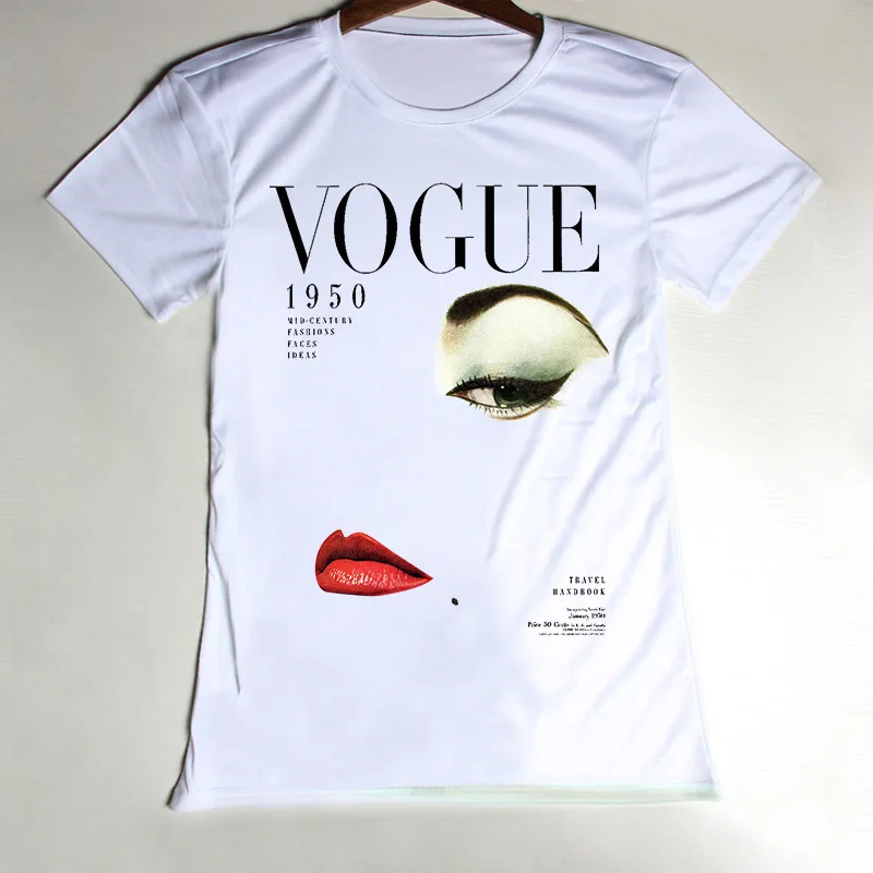 New Women's  Vogue Slogan Puff Short Sleeve Cotton Fashion T-shirt Top Size 8-14 