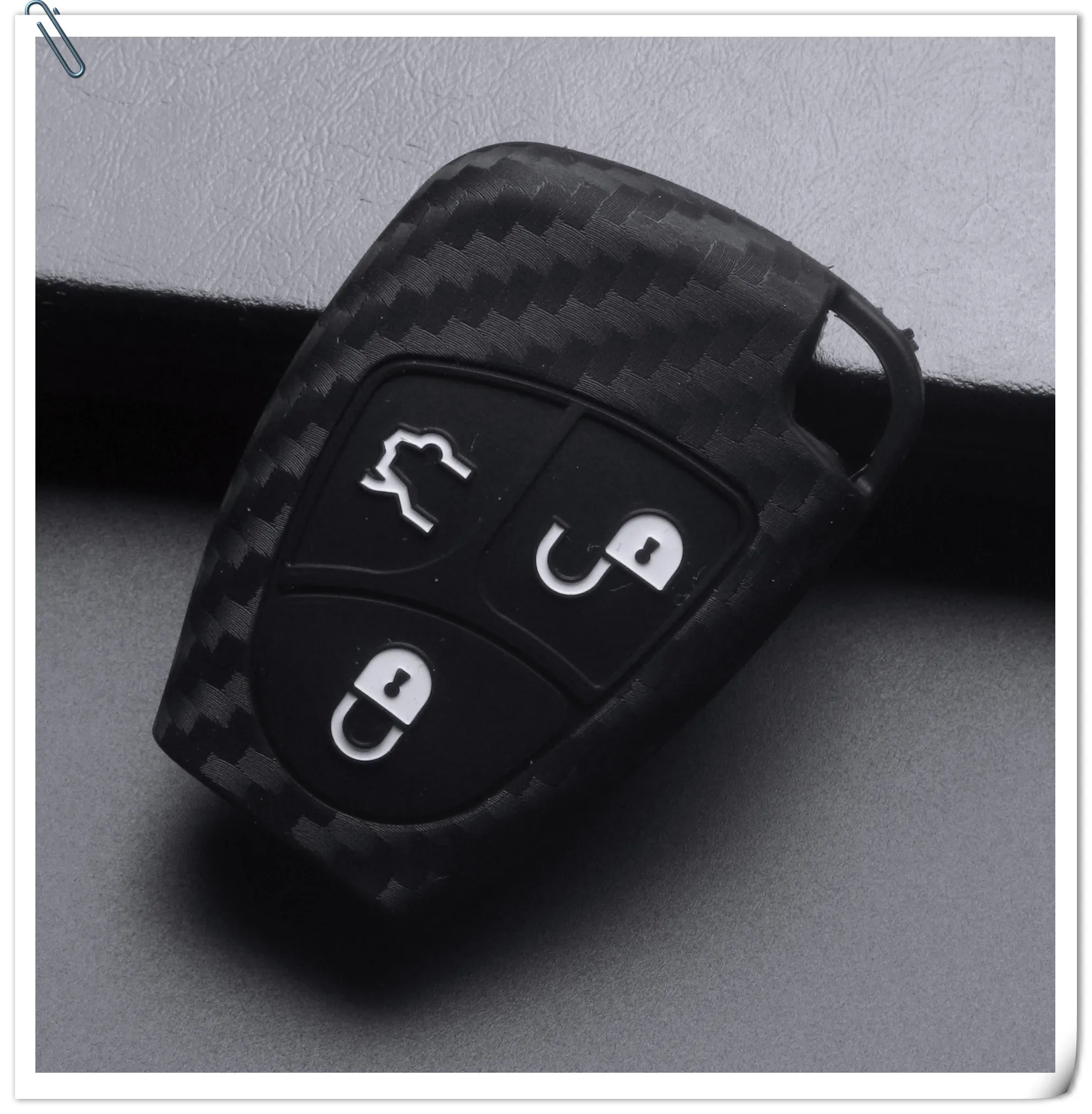 Keyforkess 3/4 pulsanti custodia portachiavi in Silicone a distanza per Mercedes Benz B C E ML S CLK CL 2B copertura portachiavi in fibra di carbonio Car Styling - HTB1IBkCMrvpK1RjSZFqq6AXUVXaL