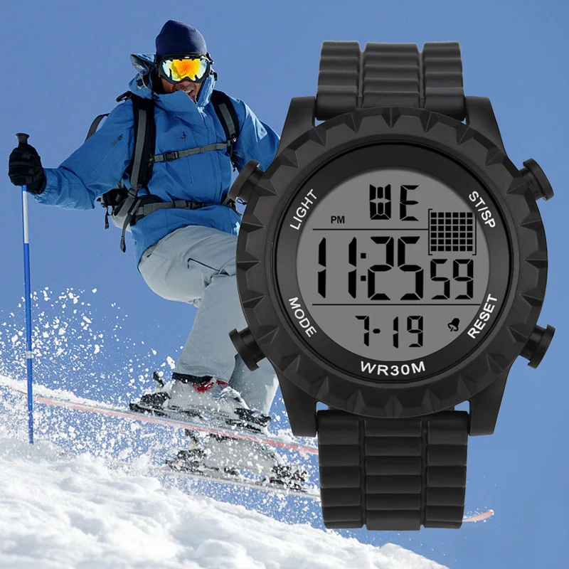 

Unisex Males Quartz Watch Sports Casual LED Watch Retro Digital Display Date Electronics Men Clock Wristwatch Relogio Masculino
