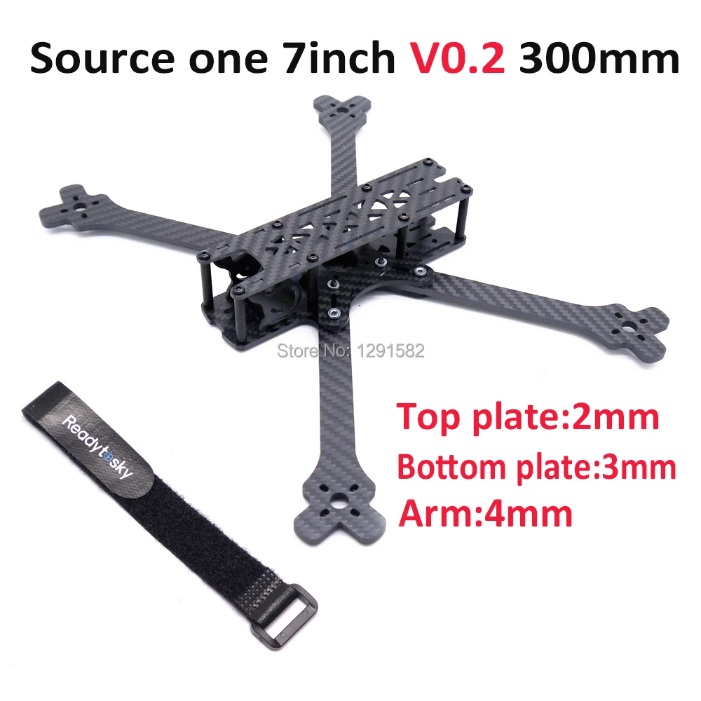 Source one 7 &quot7 дюймов V0.1 / V0.2 300 мм с 4 arm X frame FPV Racing Drone Quadcopter Frame Kit лучше чем Martian II 295 |