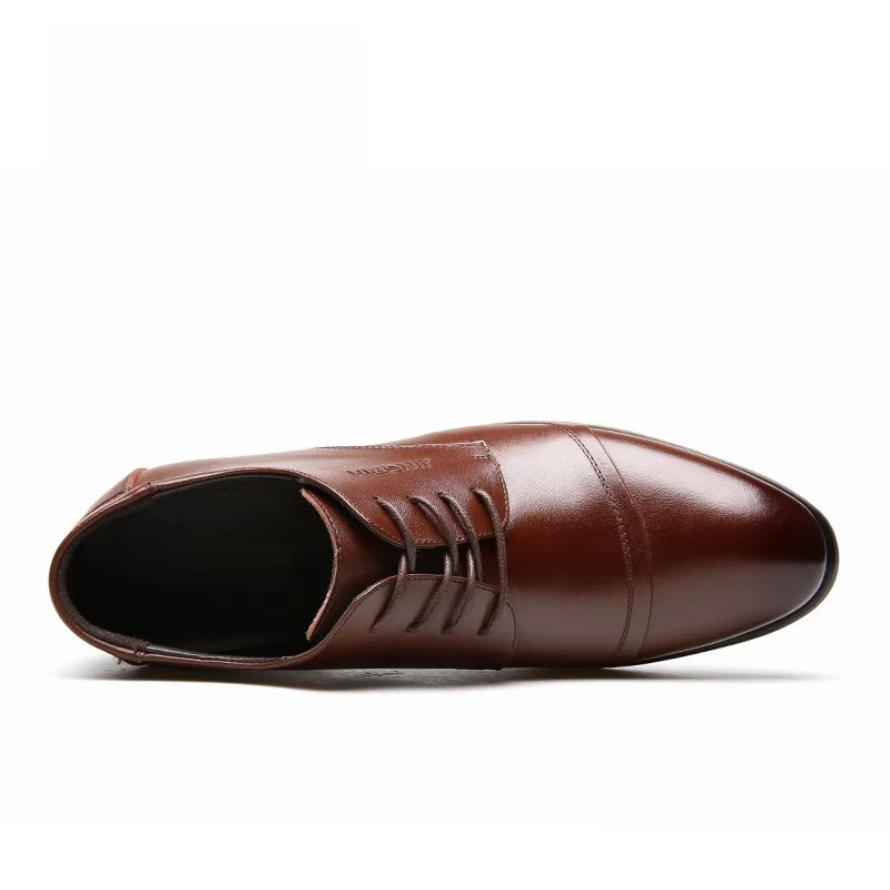 Élégant Formelle Ascenseur Croissante En chocolat Richelieu Noir Split Chaussures Cuir 2018 Hommes Hauteur Vache HxFw4ETq