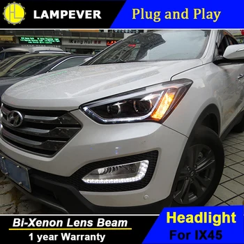 

Lampever Styling for New Santa Fe LED Headlight 2014 IX45 Headlights DRL Lens Double Beam H7 HID Xenon Car Accessories