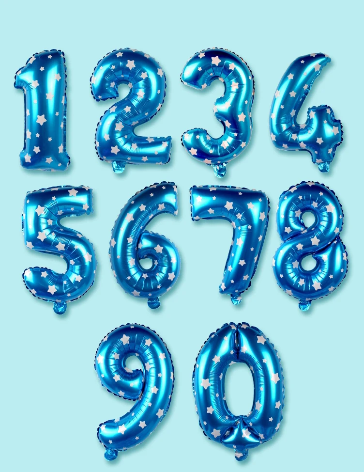 40 дюймов цифровой номер Фольга цифры Шарики-цвета: золотистый, серебристый розовый синий для украшения для дня рождения свадьба Ноно партии nnd1701 - Цвет: Blue