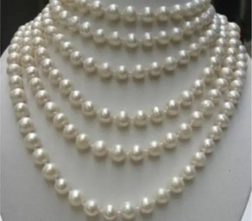 

ddh001643 REAL PEARL BEAUTIFUL!LONG 100 INCHES 8-9MM WHITE NATURAL PEARL NECKLACE 28% Discount (A0501)