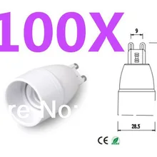 100 шт. G9 для E14 светодиодный гнездо адаптера светодиодный держатель для лампы осветительного прибора конвертер с Трек-номером