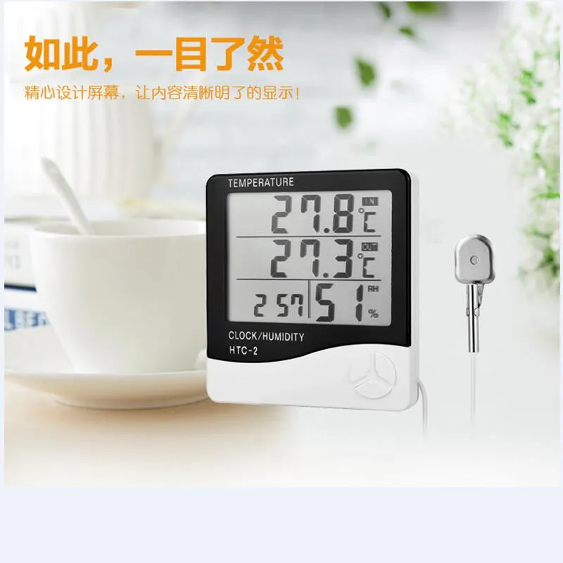 

Digital Thermometer Hygrometer table clock Electronic LCD Temperature Humidity Weather Station Indoor Outdoor desktop Clock