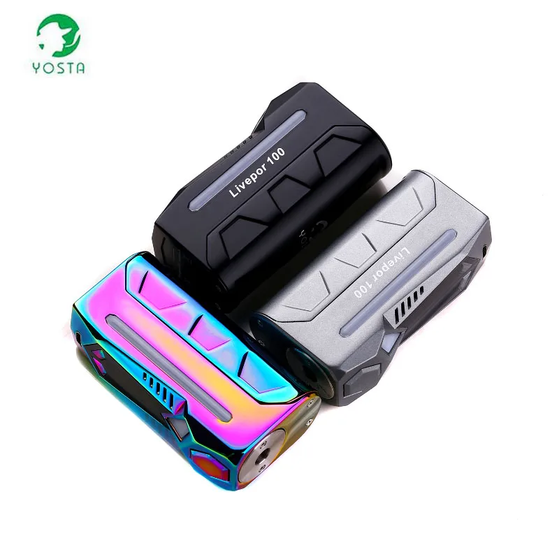 

NEW Latest Electronic Cigarette Original Yosta Livepor 100w Box Mod Power by Singel 21700/20700/18650 Temperature Control Vape