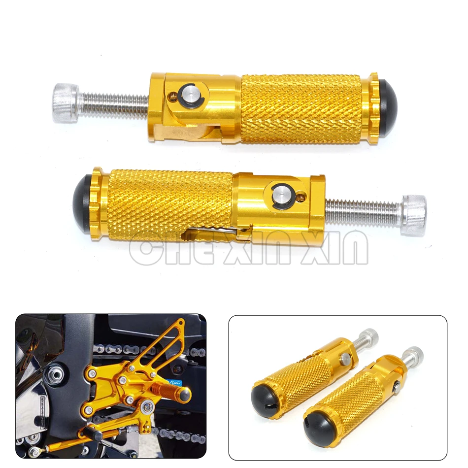 Gold CNC Universal Motorbike Motorcycle Rear Set Rest pad Folding Foot peg For Yamaha BMW Honda Kawasaki KTM Suzuki | Автомобили и
