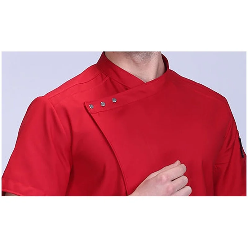Ресторанный пиджак шеф-повара с коротким рукавом, пальто повара для мужчин и женщин, кухонная одежда Baker, униформа для обслуживания еды